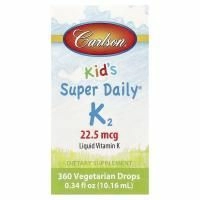 Carlson Labs, Kid's, Super Daily K2, 22,5 мкг, 10,16 мл (0,34 жидкой унции)