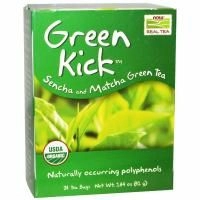 Now Foods, Настоящий чай, Green Kick, зеленый чай сенча и маття, 24 чайных пакетика, 1.44 унций (41 г)