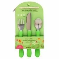 Green Sprouts, Обучающий набор столовых приборов 12+ месяцев (зеленый) 1 шт