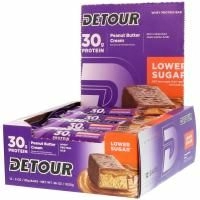 Detour, Батончики из сывороточного белка с арахисовым маслом и сливками, 12 батончиков по 3 унции (85 г) каждый