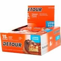 Detour, Батончики из сывороточного белка со вкусом карамели и арахиса, 9 батончиков, 1,5 унции (43 г) каждый