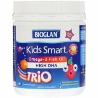 Bioglan, Kids Smart, рыбий жир омега-3, три вкуса, 180 жевательных разрывающихся капсул
