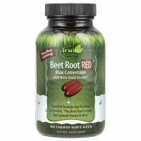 Irwin Naturals, Beet Root RED, Максимальная конверсия с ускорителем окиси азота, 60 мягких капсул с жидким наполнителем