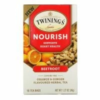 Twinings, Nourish Herbal Tea, Beetroot, Orange & Ginger, Caffeine Free, 18 Tea Bags, 1.27 oz (36 g)