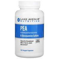Lake Avenue Nutrition, ПЭА (пальмитоилэтаноламид) и сульфат глюкозамина, 120 растительных капсул