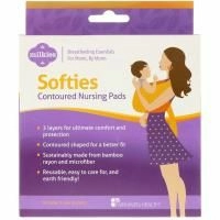 Fairhaven Health, Milkies, Softies, контурные многоразовые прокладки в бюстгальтер для кормящих мам, 3 пары (6 шт.)