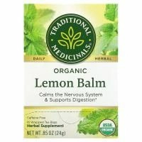 Traditional Medicinals, Травяной чай, органическая мелисса, без кофеина, 16 отдельных пакетиков, 24 г
