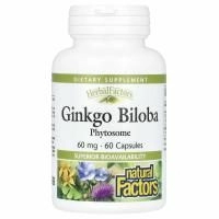 Natural Factors, Фитосомы гинкго двулопастного, 60 мг, 60 капсул