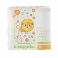 BabyGanics, Сверх-впитывающие подгузники, размер 4, 10-17 кг (22-37 lbs), 24 штуки