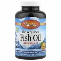 Carlson Labs, Лучший рыбий жир, со вкусом натурального апельсина, 120 мягких таблетки