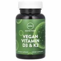 MRM, Витамины D3 и K2 для веганов, 60 растительных капсул