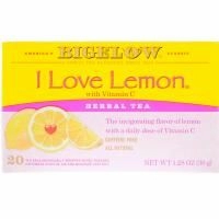 Bigelow, Herbal Tea, I Love Lemon with Vitamin C, Caffeine Free, 20 Tea Bags, 1.28 oz (36 g)