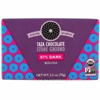 Taza Chocolate, Органический батончик из 87%-ного темного шоколада, размолотого жерновами, Боливия, 70 г (2,5 унции)