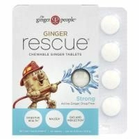 The Ginger People, "Имбирное спасение", жевательные имбирные таблетки, острые, 24 таблетки (15,6 г)