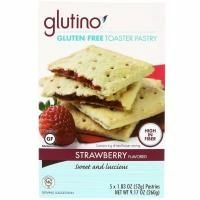 Glutino, Пирожное для тостера без глютена, Клубника, 5 пирожных, 1,83 унц. (52 г) каждый