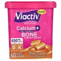 Viactiv, Max Formula, кальций и средство для укрепления костей, насыщенная карамель, 60 жевательных таблеток