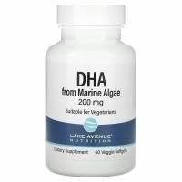 Lake Avenue Nutrition, ДГК из морских водорослей, растительные омега, 200 мг, 60 растительных капсул