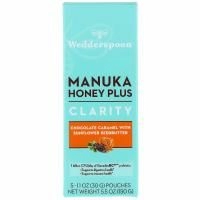 Wedderspoon, Manuka Honey Plus, Clarity, Chocolate Caramel with Sunflower Seedbutter, 5 Pouches, 1.1 oz (30 g) Each