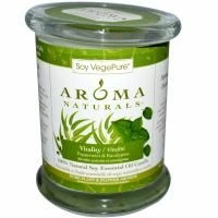 Aroma Naturals, 100% Натуральная Соевая Свеча «Бодрость» с Эфирными Маслами Мяты и Эвкалипта, 8.8 унций (260 г)