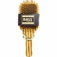 Bass Brushes, Большая прямоугольная щетка для волос с деревянной щетиной и бамбуковой ручкой, 1 щетка для волос