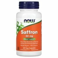 Now Foods, шафран, 50 мг, 60 вегетарианских капсул