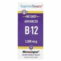 Superior Source, Улучшенный B-12, 2,000 мкг, 60 микролигвальных быстрорастворимых таблеток