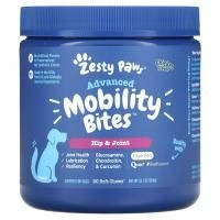 Zesty Paws, Перекус для собак, способствующий подвижности, Улучшенная помощь суставам и тазобедренным костям, Для собак старшего возраста, Со вкусом курицы, 90 мягких жевательных таблеток