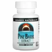 Source Naturals, экстракт сосновой коры, 150 мг, 60 таблеток