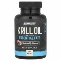 Onnit, масло криля, незаменимые жирные кислоты, 60 мягких капсул