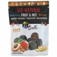 Nature's Wild Organic, All Natural, закуски из фруктов и орехов, фит-шарики, абрикосы + инжир + семена мака + пикантный мандарин, 5,1 унции (144 г)