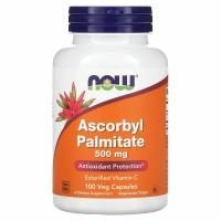 Now Foods, Аскорбил пальмитат, 500 мг, 100 капсул в растительной оболочке