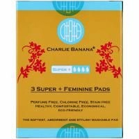Charlie Banana, 3 супер + женские прокладки, Цветочные, 3 прокладки