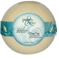 Pure & Basic, Натуральное дезодорирующее мыло, зеленый чай, кусок 180 г