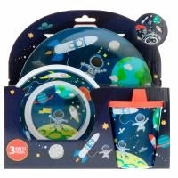 Brush Buddies, Умный уход, 3 предмета набора столовой посуды, космос, набор из 3 шт.