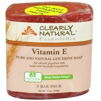 Clearly Natural, Чистое и натуральное глицериновое мыло, витамин Е 3 Bar Pack, 4 унциикаждый