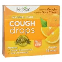 Herbion, Naturals, Леденцы от кашля, апельсиновый вкус, 18 шт.