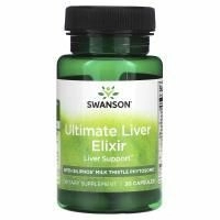 Swanson, Ultimate Liver Elixir с фитосомами силифоса, 30 капсул