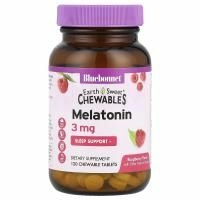 Bluebonnet Nutrition, Жевательные конфеты EarthSweet, мелатонин, натуральный малиновый вкус, 3 мг, 120 жевательных таблеток