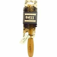 Bass Brushes, Расческа для волос в классическом круглом стиле, 100% из щетины кабана, полукруг, деревянная ручка, 1 шт