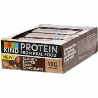 KIND Bars, Протеин из настоящей еды, темный шоколад с миндальным маслом, 12 батончиков, по 1,76 унции (50 г) каждый
