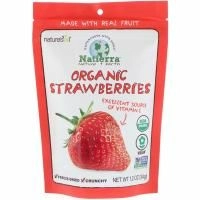 Natierra, Органический высушенный сублимацией продукт, Клубника, 1,2 унц. (34 г)