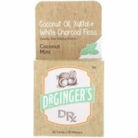 Dr. Ginger's, Coconut Oil, Xylitol + White Charcoal Floss, Coconut Mint, 32 yds (30 m)