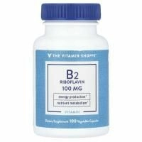 The Vitamin Shoppe, Витамин B2, рибофлавин, 100 мг, 100 растительных капсул
