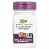 Nature's Way, Premium Blend, виноградные косточки с витамином C, 100 мг, 30 веганских капсул