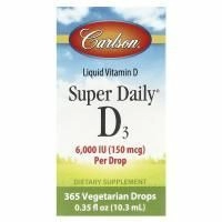 Carlson Labs, Супер ежедневный D3, 6 000 МЕ, 0,35 ж. унц.(10,3 мл)