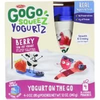 GoGo SqueeZ, YogurtZ, ягоды, 4 пакетика по 3 унц. (85 г)