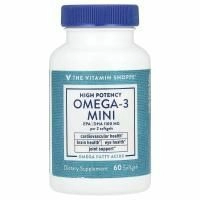 The Vitamin Shoppe, Омега-3 мини, высокая эффективность, 60 мягких таблеток