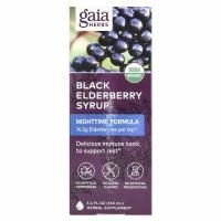 Gaia Herbs, Быстрое облегчение, сироп черной бузины для приема на ночь, 5.4 жидких унций (160 мл)