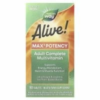 Nature's Way, Alive! Max3 Daily, мультивитаминный комплекс, без добавления железа, 90 таблеток