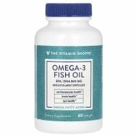 The Vitamin Shoppe, рыбий жир с омега-3, 60 мягких таблеток